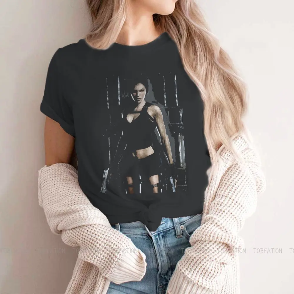 Lara Cute Girls Women T-Shirt Tomb Raider Game Blusas Harajuku Casual Short Sleeve Vintage Oversized Tops