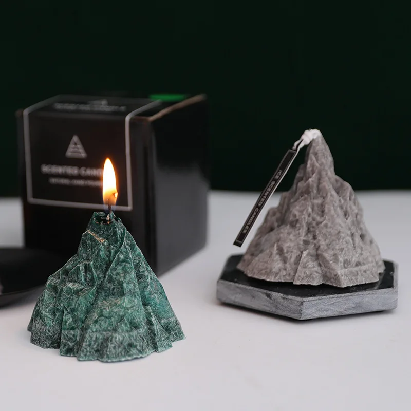 Snow Mountain stampo per candele in Silicone per fai da te cubo di ghiaccio aromaterapia candela ornamenti in gesso artigianato vassoio di ghiaccio