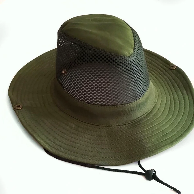 Hat Men Outdoor Hat Knight Cap Wide Straw Hat Summer Autumn Tourism Hiking Beach Sun Cap Fisherman's Hat Monochrome Matte