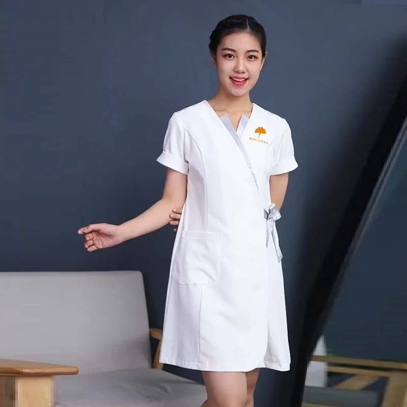 2021 Spa Uniforms Women Korean Beauty Clothing Beautician Scrubs Work Clothes Beauty Salon Tattoo Artist Uniform 2Pcs Set DD2760