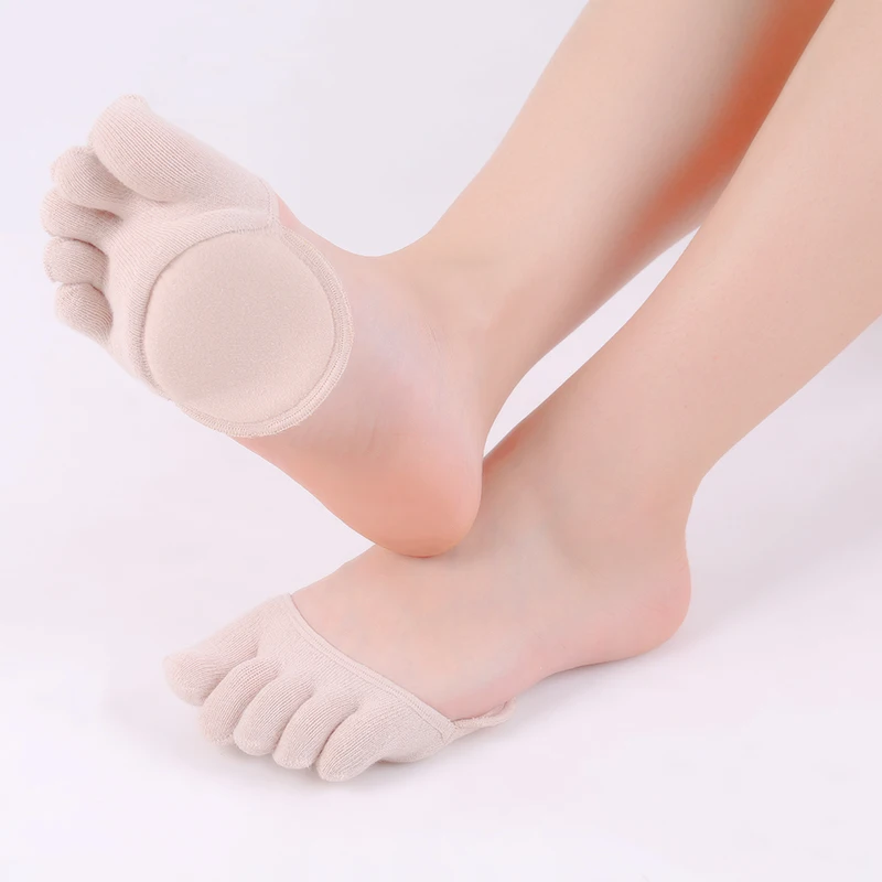 Five-finger Socks Women Socks Invisible Female Summer Open Toe Thickened Soles Foot Masssge Point Socks Cushions for Shoes