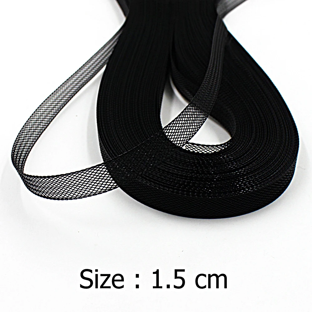 

[IuBuFiGo] Free Shipping 0.6" 1.5cm Flat Hard Stiff Plain Crins Horsehair Crinolines Rigid Braid