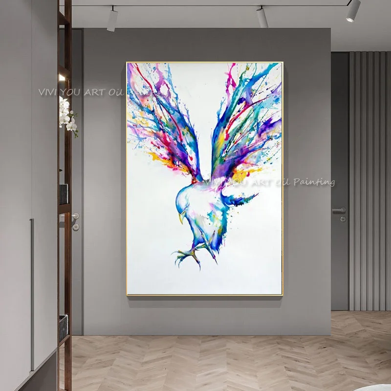 Abstract Wall Art Handpainted Oil Painting Beautiful Flying Birds Paintings on Canvas Modern Art Best Gift Pictures Home Decor