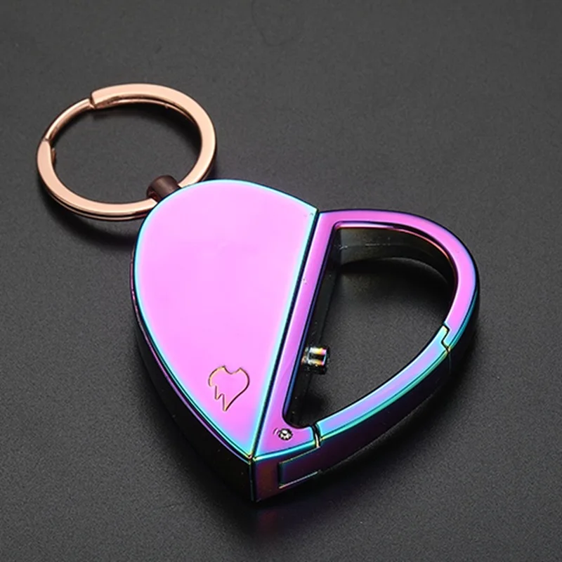 NEW Love Keychain Heating Wire  Folding USB Charging Lighter Idea Smoking Accessories for Weed Cute for Girls Gift for Girl