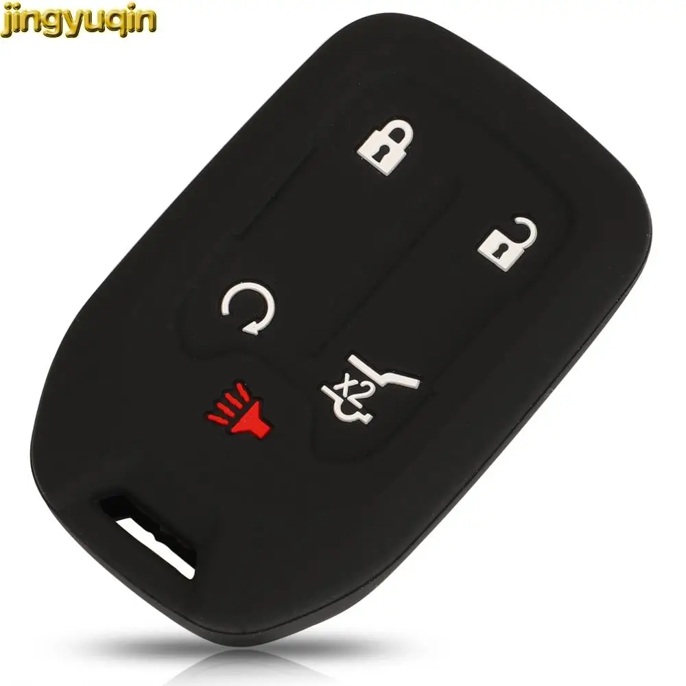 

Jingyuqin 5pcs 4/5/6 Buttons Smart Remote Silicone Car Key Cover Case For Chevrolet Suburban GMC Terrain 2019 Keychain Holder