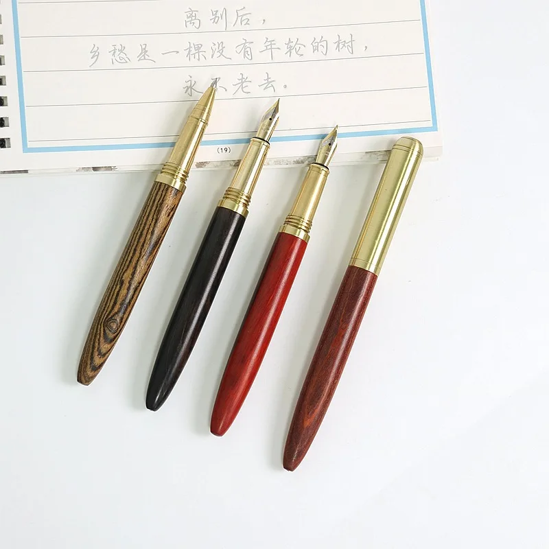 Wooden Remastered Classic Wood Fountain Pen 0.38mm Extra Fine Nib Calligraphy Pens Stationery Office School Supplies