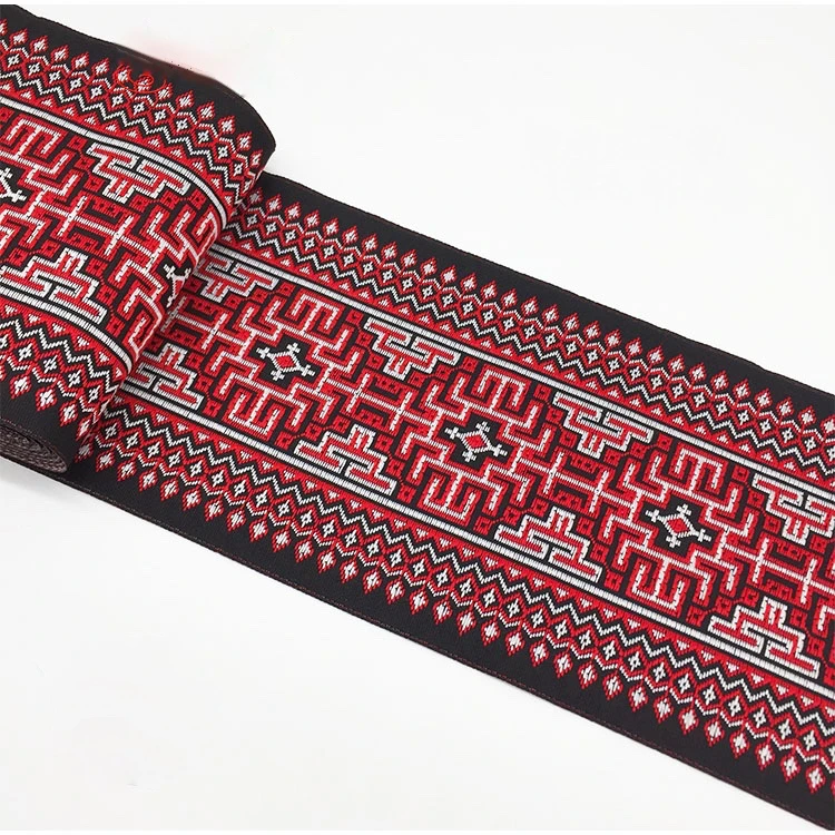 2yard Hmong Embroidery Jacquard Webbing Ethnic Mongol Lace Trim 10cm Home Textile Dress Collar Tibet Ribbon Thai Boho Accessory