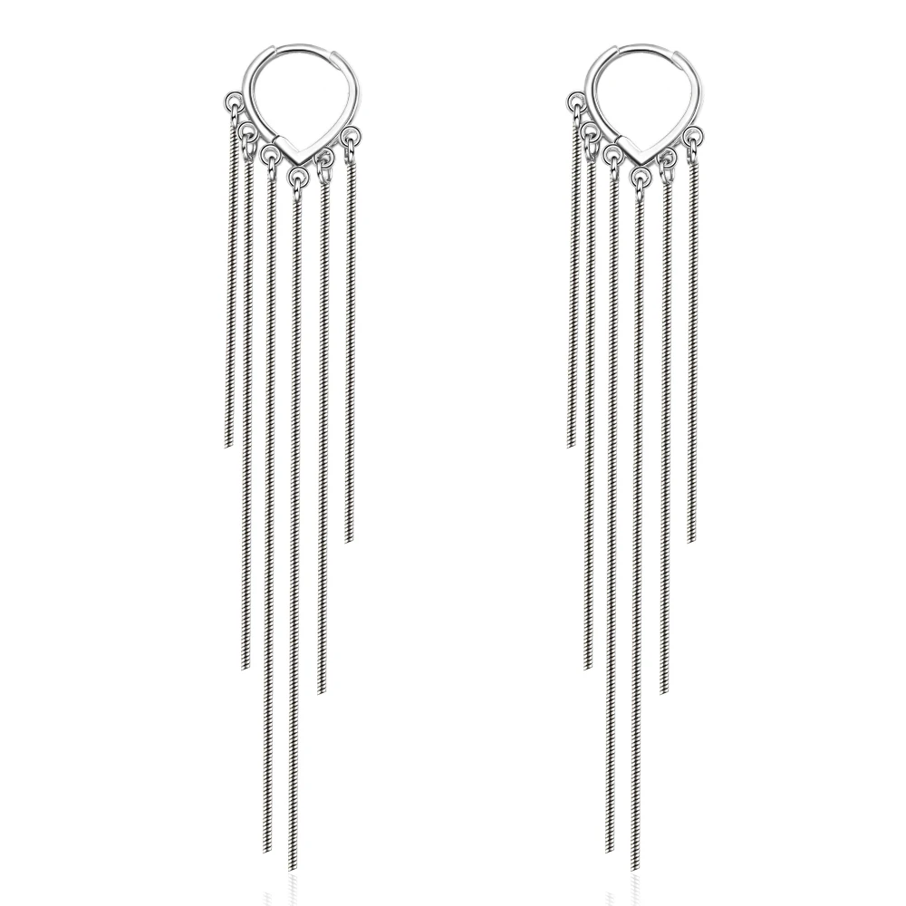 Trendy Female Pendientes 925 Sterling Silver Eternal Endless Love Earrings For Women Long Tassel Earline Jewelry Girlfriend Gift