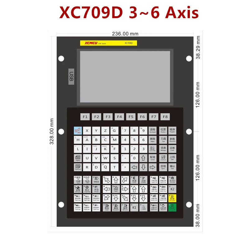 

XC709D 5 Axis + IO Board USB CNC Control System FANUC G-code Support Offline Milling Boring Tapping Drilling Feeding