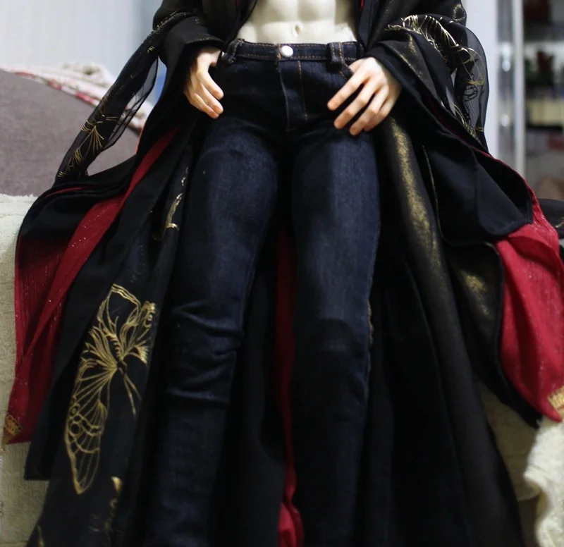 1/4 1/3 BJD clothes black pants Washed pleated jeans for BJD/SD MSD SD13 SD17 SSDF ID72 HID strong Uncle doll accessories C0176