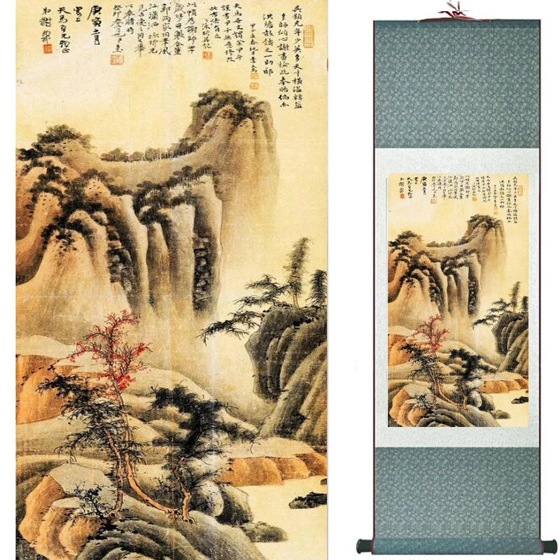 

landscape painting Home Office Decoration Chinese scroll painting Mountains and river painting 2019081208