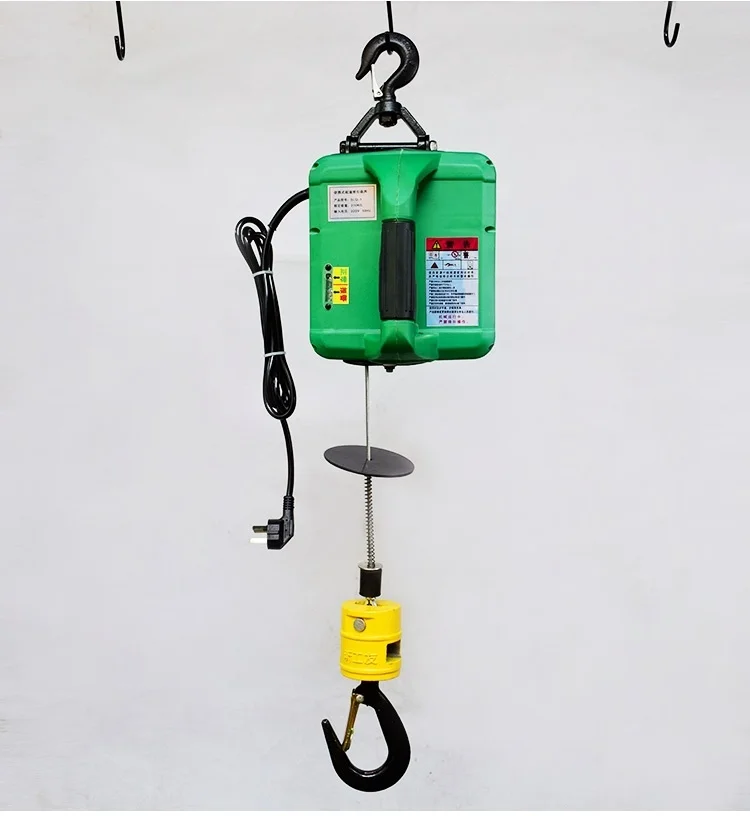 300KG Electric Hoist Portable Electric Hand Winch Traction Block Electric Steel Wire Rope Lifting Hoist Towing Rope 220V/110V