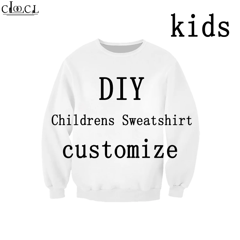 Children's Sweatshirt Boy Girl 3D Print DIY Personalized Design Kids Image/Photo/Star/Singer/Anime Hip Hop Baby Tracksuit  T456