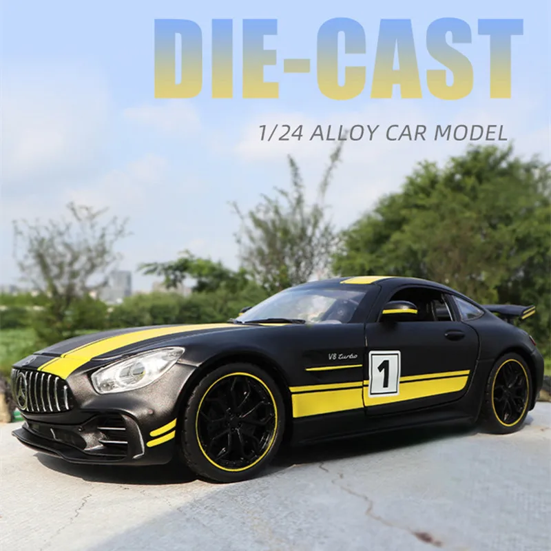 1:24 Mercedes-Benz  Mercedes AMG black alloy car model Diecasts & Toy Vehicles Collect gifts Non-remote control type