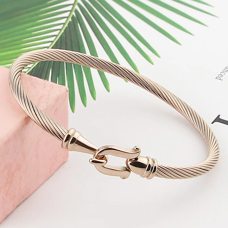 Best Selling Stainless Steel Twisted Wire Bracelet Female Love Bracelets, Party Gifts, Jewelry Wholesale