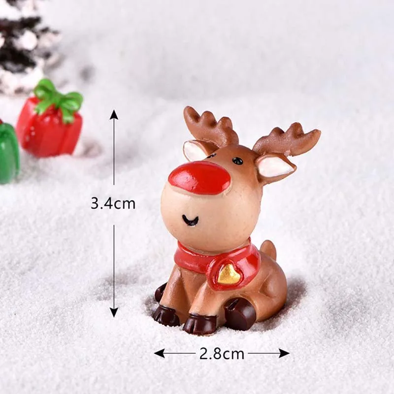 Christmas Resin Elk Santa Claus Ornaments Merry Christmas Decoration For Home Figurines Miniatures 2022 New Year Xmas Box Decor