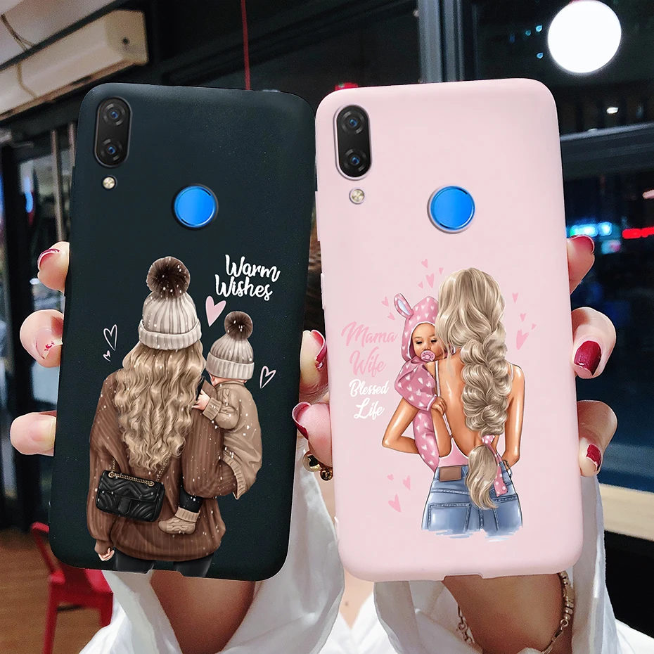 For Huawei Nova 3 i 3i Case Super Mom Baby Fashion Girls Matte Silicone Soft Back Cover For Huawei P Smart Plus 2018 case 6.3''