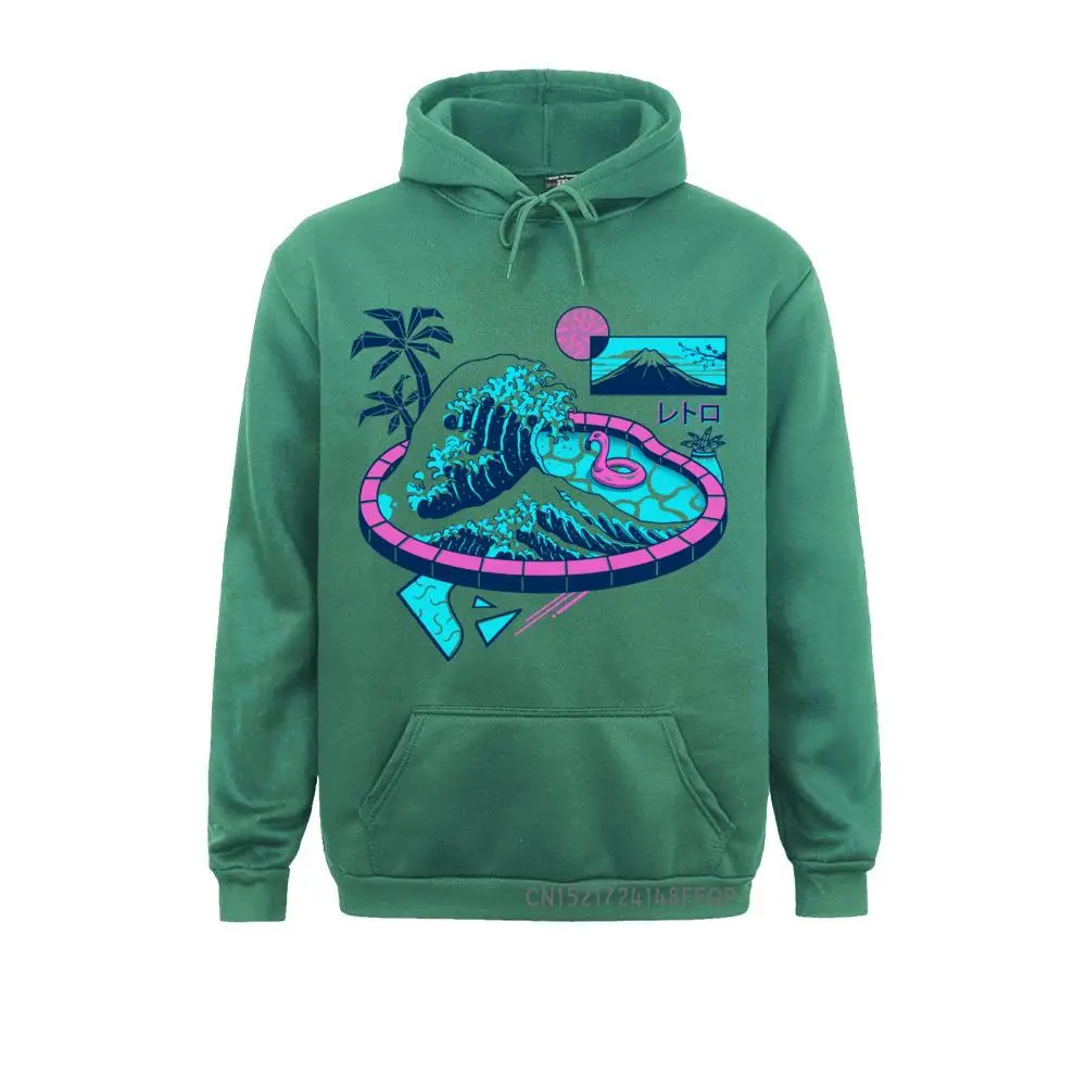 Vaporwave Pool Pullovers Men Great Wave Long Sleeve Designer Sweatshirt Cozy Mens Hoodie Japan Style