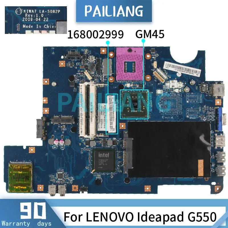 For LENOVO Ideapad G550 Laptop motherboard LA-5082P 11S168002997Z GM45 DDR3 Notebook Mainboard tesed