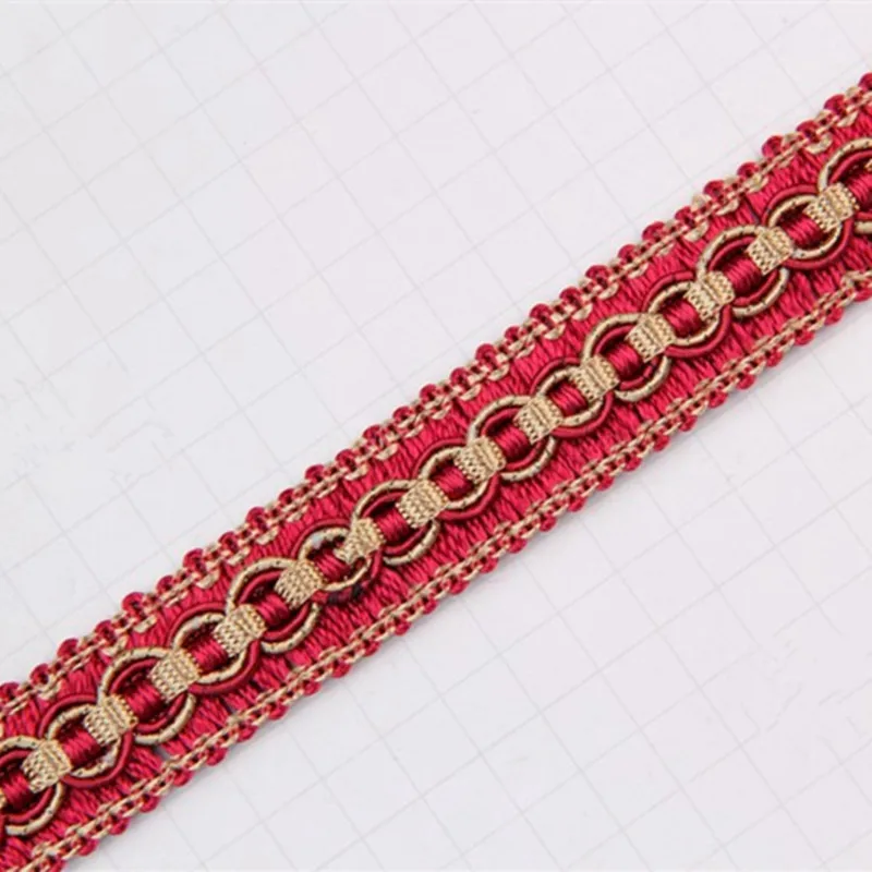 12Yards/lot Lace Ribbon Curtain Lamp Sofa Pillow Edge Tapestry Braid Lace Trim Fringe DIY Accessories For Sewing 2CM Wide