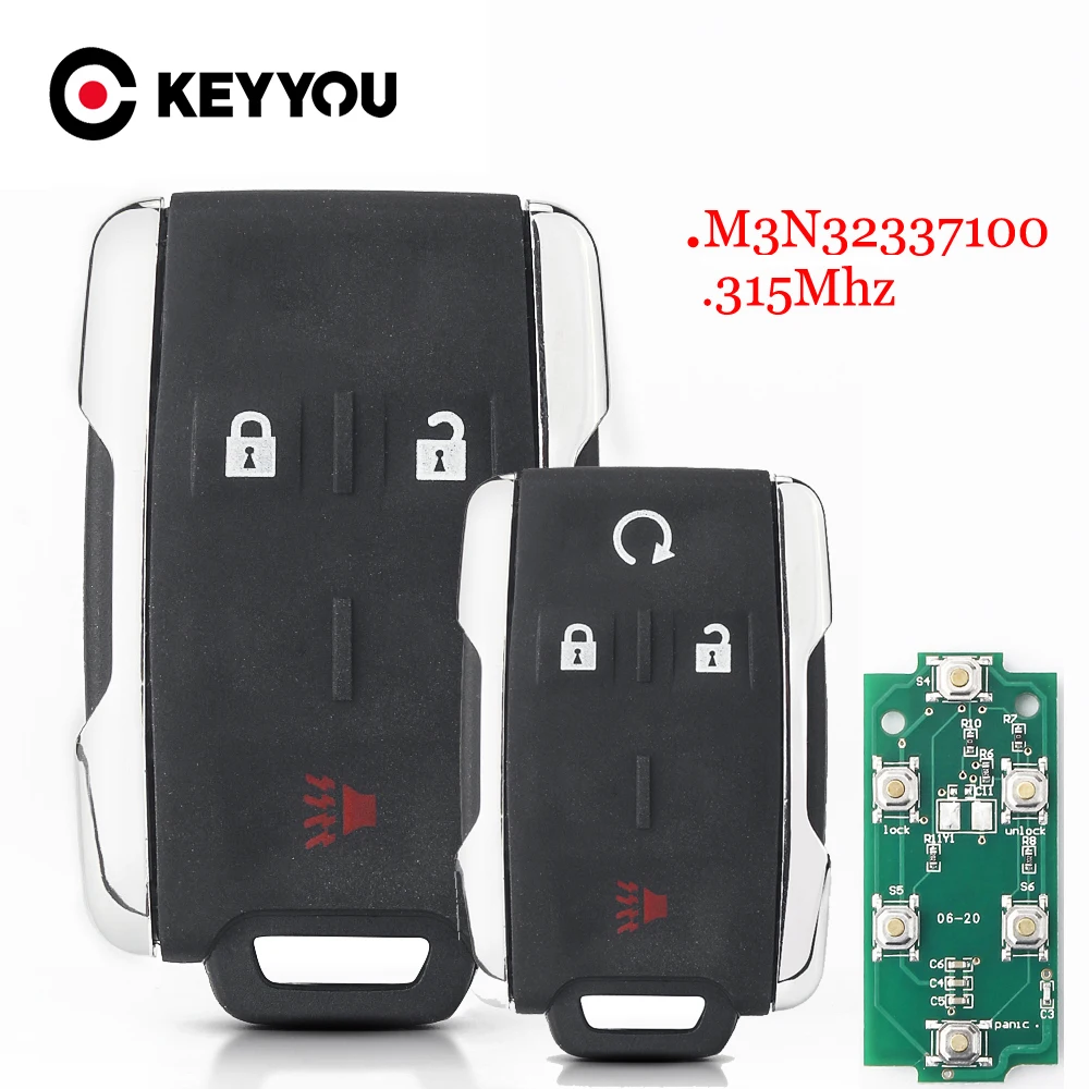 KEYYOU Remote Car Key M3N32337100 315Mhz For Chevrolet Silverado 1500 2500 3500 2014 2015 2016 2017 2018 For GMC 3/4/5/6 Buttons