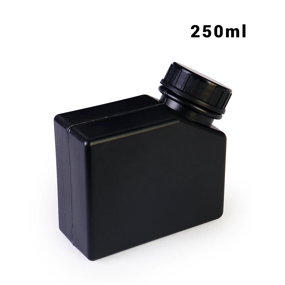 Refinecolor 15pcs black square ink bottle 250ml UV ink box anti light suitable for various UV printer equipment ink bottle