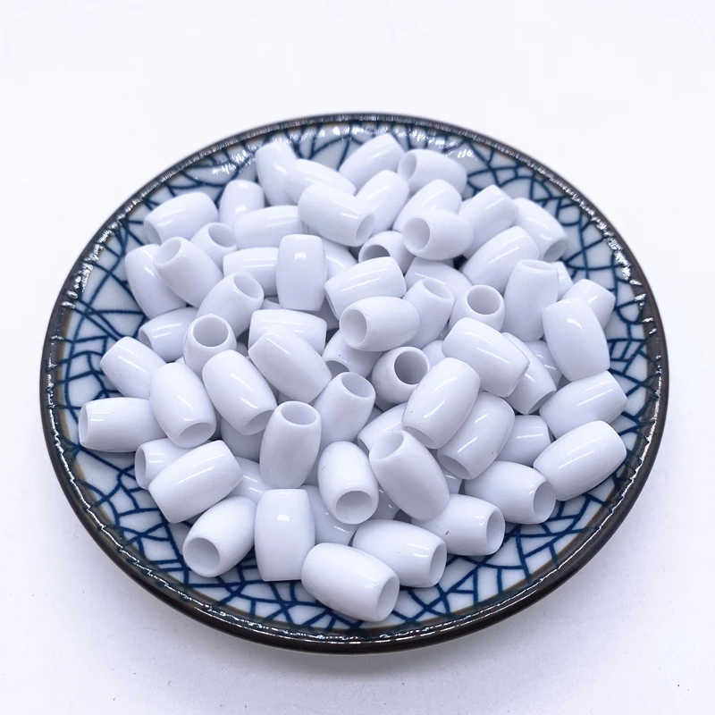 New 50pcs 12x8mm Cylindrical large hole beads Bracelet Accessories Children Gift Handcraft DIY Acrylic Beads Jewelry Findings