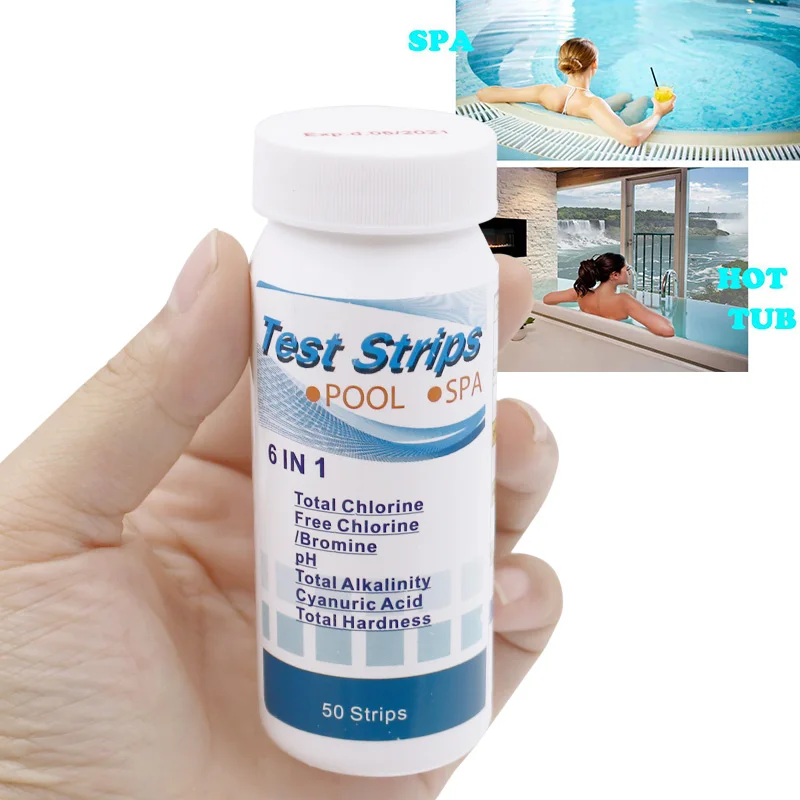 50pcs Multi Purpose Chlorine PH Test Strips SPA Swimming Pool CLH Paper Water Tester