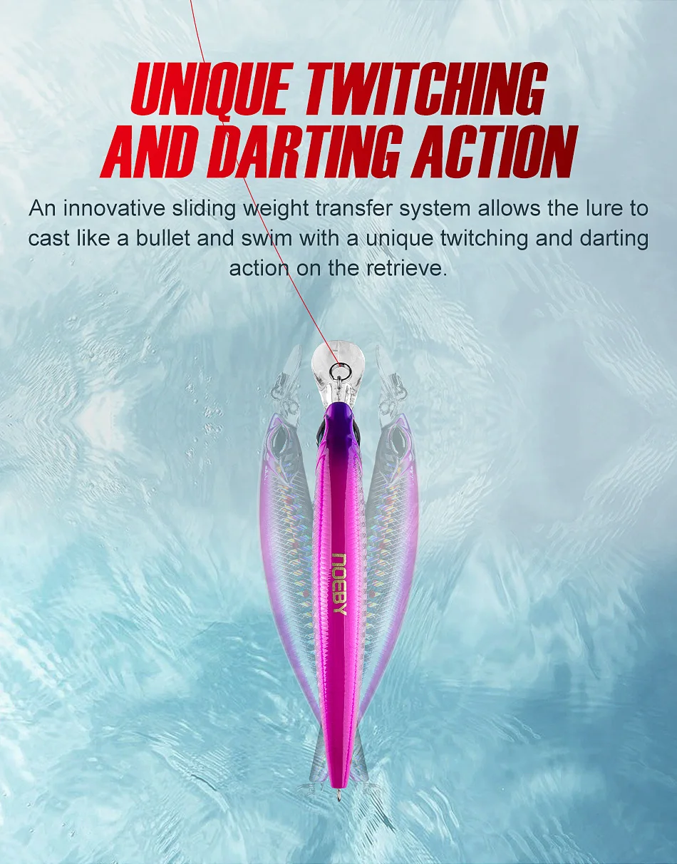Noeby Minnow Angel köder 110mm 19g Long Casting Sinking Wobbler künstlicher harter Köder für Ufer Salzwasser Angel köder – Detail 7