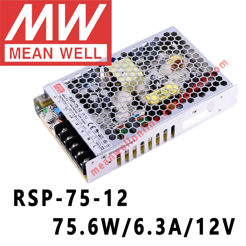 

Mean Well RSP-75 Series meanwell 5V/12V/15V/24V/48VDC 75Watt Single Output with PFC Function Power Supply online store