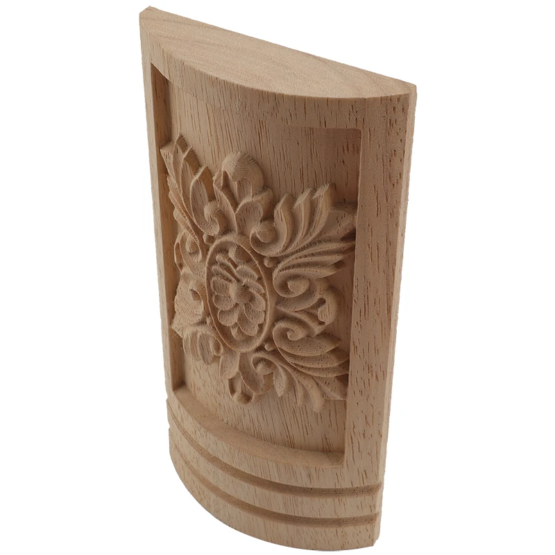 VZLX Curved Wooden Column Decal Supply European-style Applique Real Wood Carving Accessories Wholesale And Retail Woodcarving
