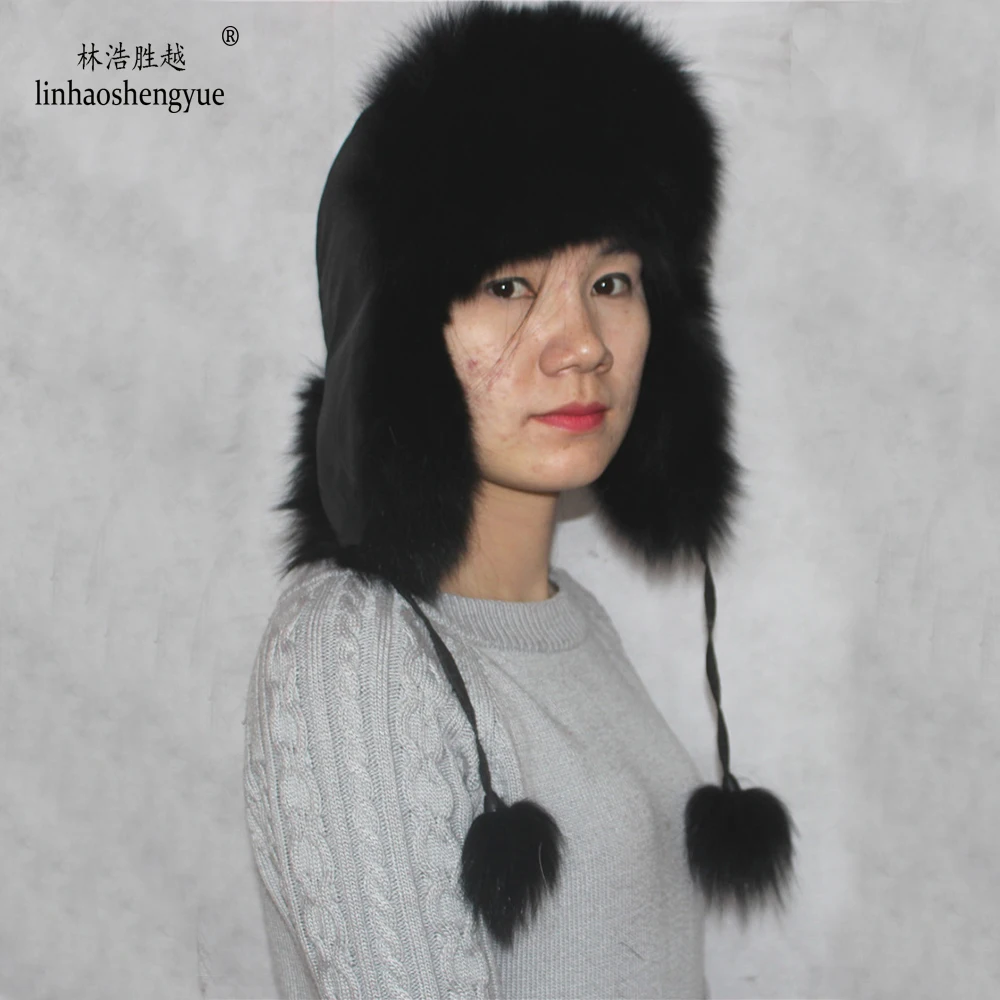 Linhaoshengyue Special Products  Fashion Winter Warm Fox Fur Women Hat  Cap  Freeshipping