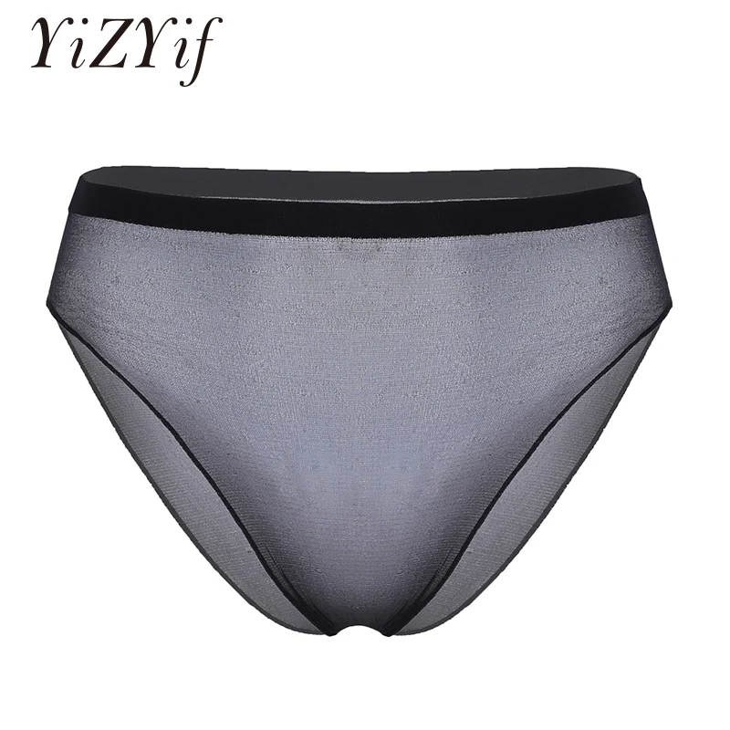 Womens Sexy Panties Underwear Shiny Glossy See Through Sheer Lingerie Stretchy Tight Briefs Stocking Underwear Nightwear Female