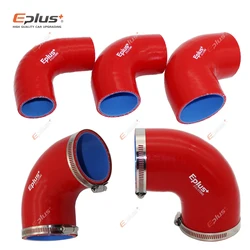 EPLUS Universal Silicone Tubing Hose 90 Degrees Connector Car Intercooler Turbo Intake Pipe Coupler Red Multi Size