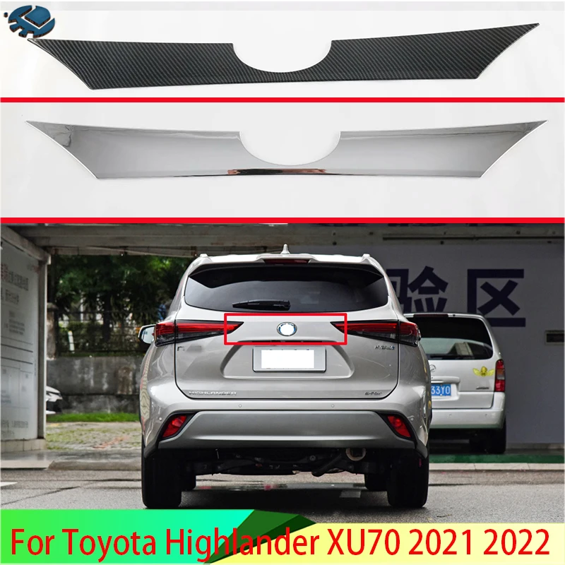 For Toyota Highlander XU70 2021 2022 Car Accessories ABS Chrome Rear Boot Door Trunk Lid Cover Trim Tailgate Garnish