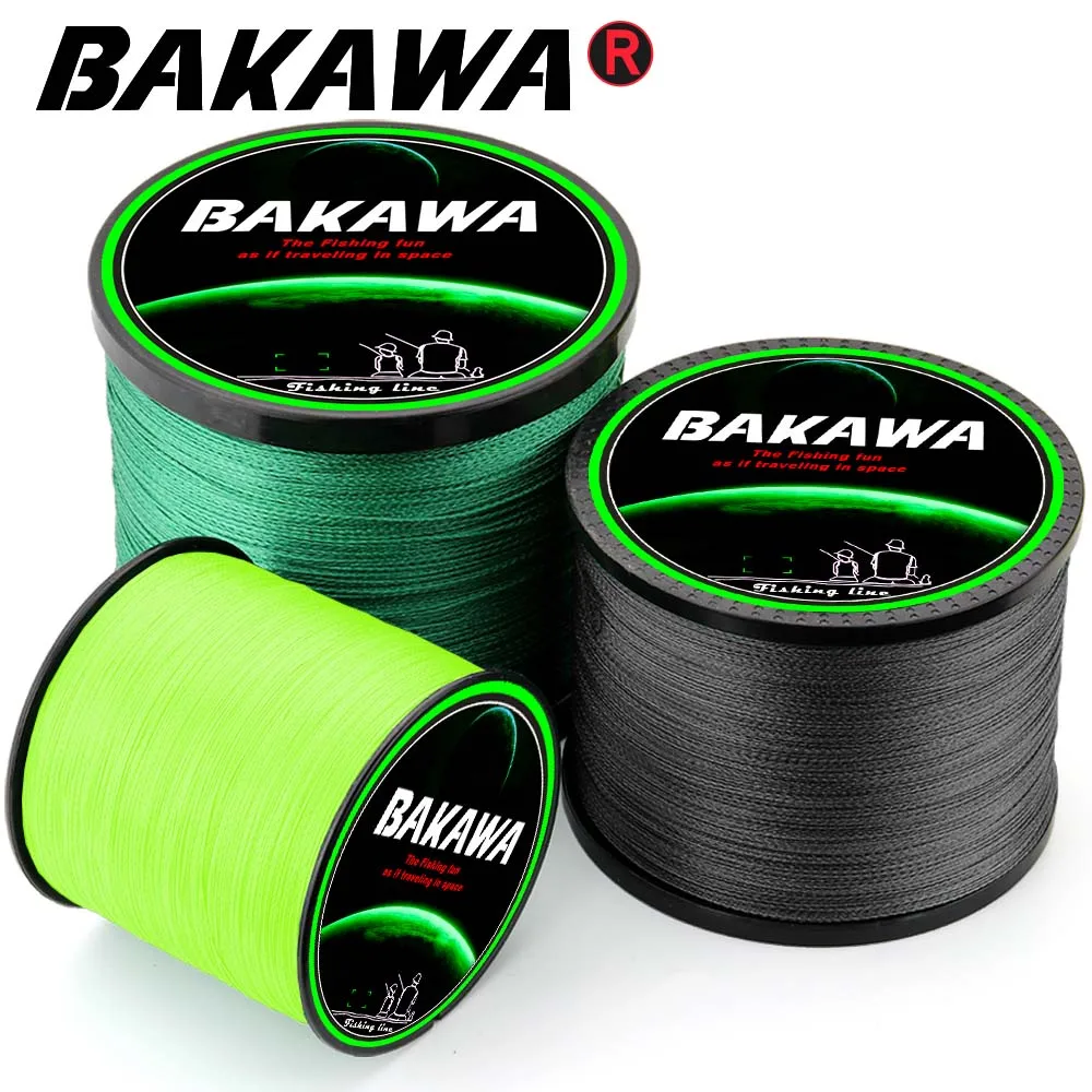 BAKAWA Braided Fishing line Pesca 4 Strands Carp Multifilament Fly Wire Japanese 100% Pe Line Saltwater 300M 500M 1000M New