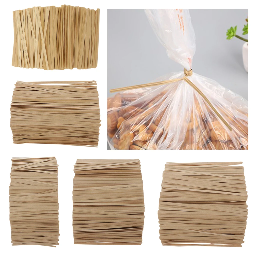 Kraft Twist Ties 1000Pcs Paper Ties For Party Cello Candy Bags Cake Pops