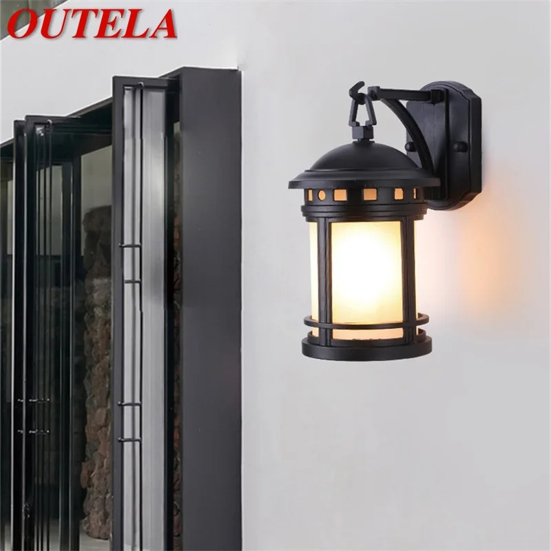 

OUTELA Outdoor Retro Wall Lamp Classical Sconces Light Waterproof IP65 LED For Home Porch Villa