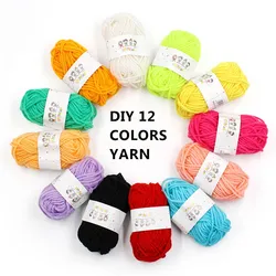 12COLORS/BAG Handmade DIY Knitting Yarn Wool Line Thickness Baby Clothes Doll Crochet Yarn For Knitting