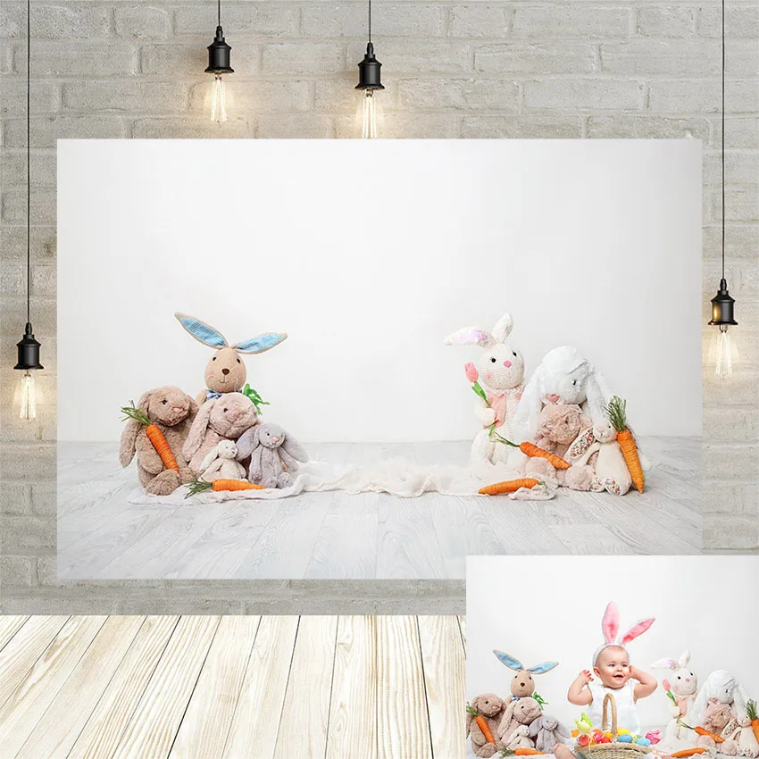 Mehofond Easter Backdrops For Photography Spring Baby Child Rabbit Toy Birthday Background Wallpaper Photo Studio Decoration