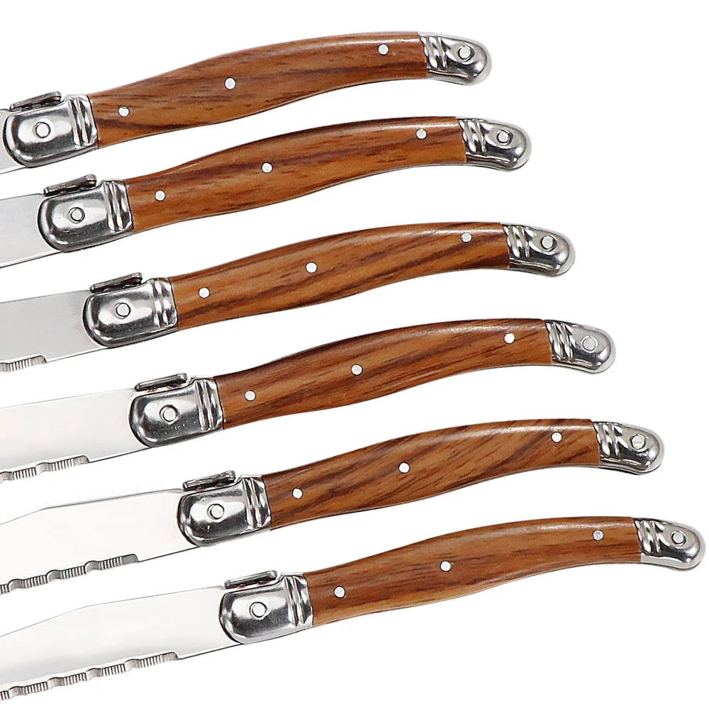 Stainless Steel Cutlery Set Plastic handle Steak Knife 3pcs Dinner Knife And 3pcs Fork Set Western Flatware Dinnerwares view 2