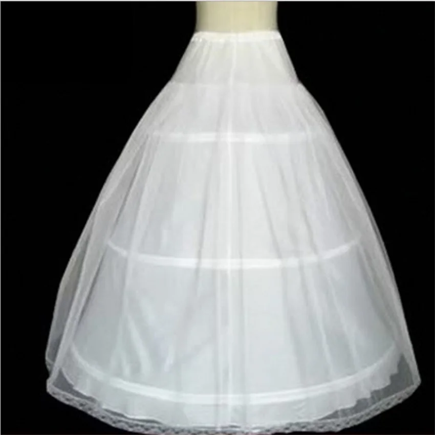 In Stock Hot Sale 3 Hoops Ball Gown Bone Full Crinoline Petticoats For Wedding Dress Wedding Skirt Quinceanera Dress Petticoat