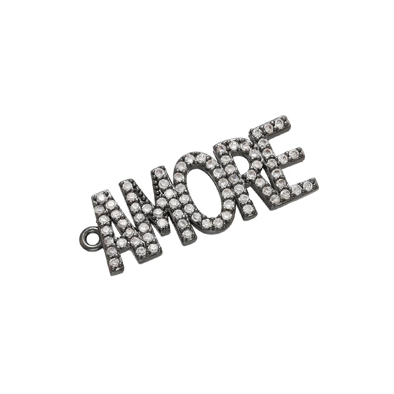 ZHUKOU CZ Crystal BABE SEXY letter charms for DIY handmade earring necklace Jewelry accessories making Components model:VD700