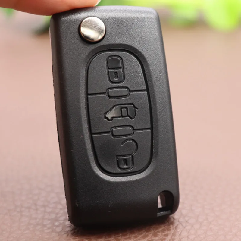 

5 шт. для Fiat Scudo Key Shell, 3 кнопки, необрезанное пустое лезвие VA2 с держателем батареи, складной пульт дистанционного управления, чехол-брелок