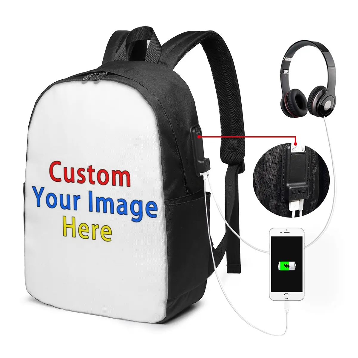 

Custom Bag Women Backpacks For Child Men USB Charging 17in Laptop Backpack Multifunction Travel Bagpack School Bag DropShipping