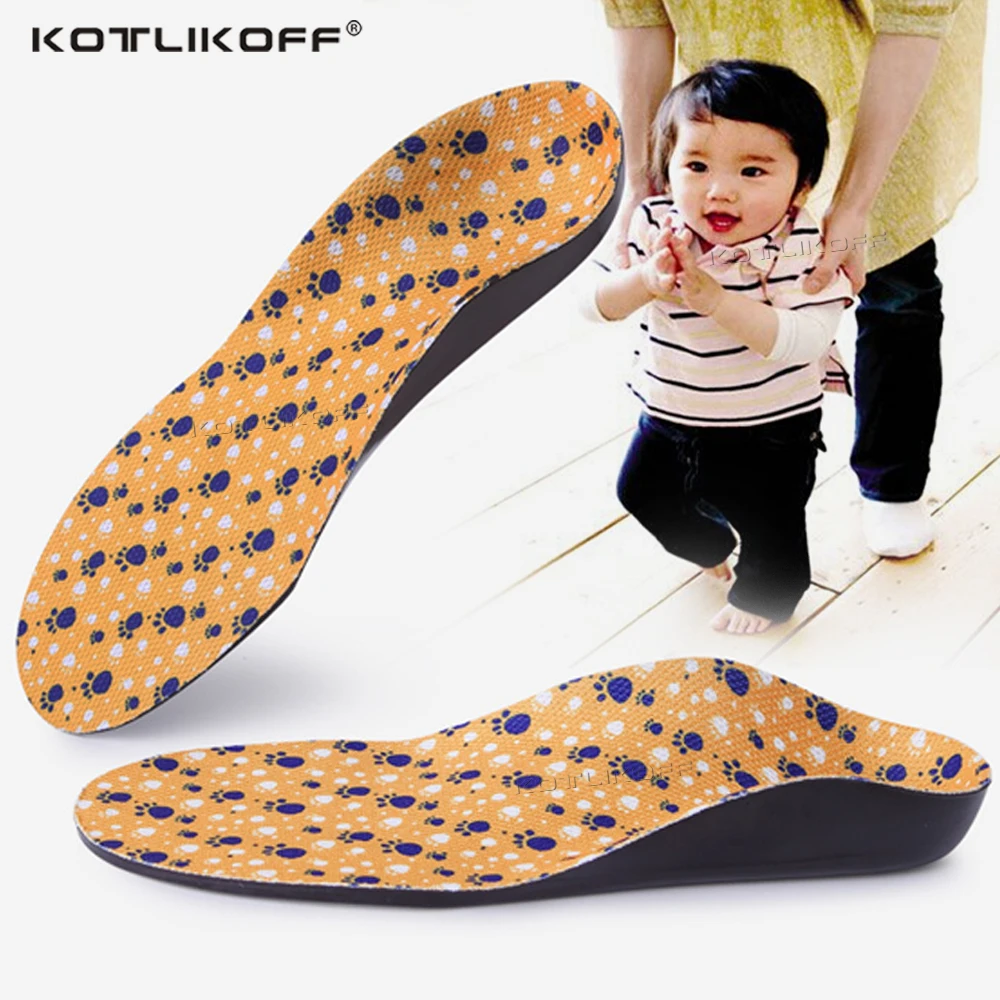 KOTLIKOFF Kids Corrective Insole Flat Feet Hard Arch Support Insoles Orthotic O/X Leg Foot Valgus Orthopedic Shoe Sole Inserts