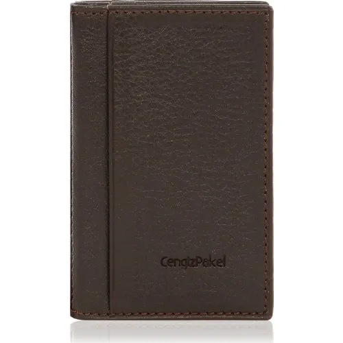 Cengiz Pakel Leather Card Wallet 2305-Brown