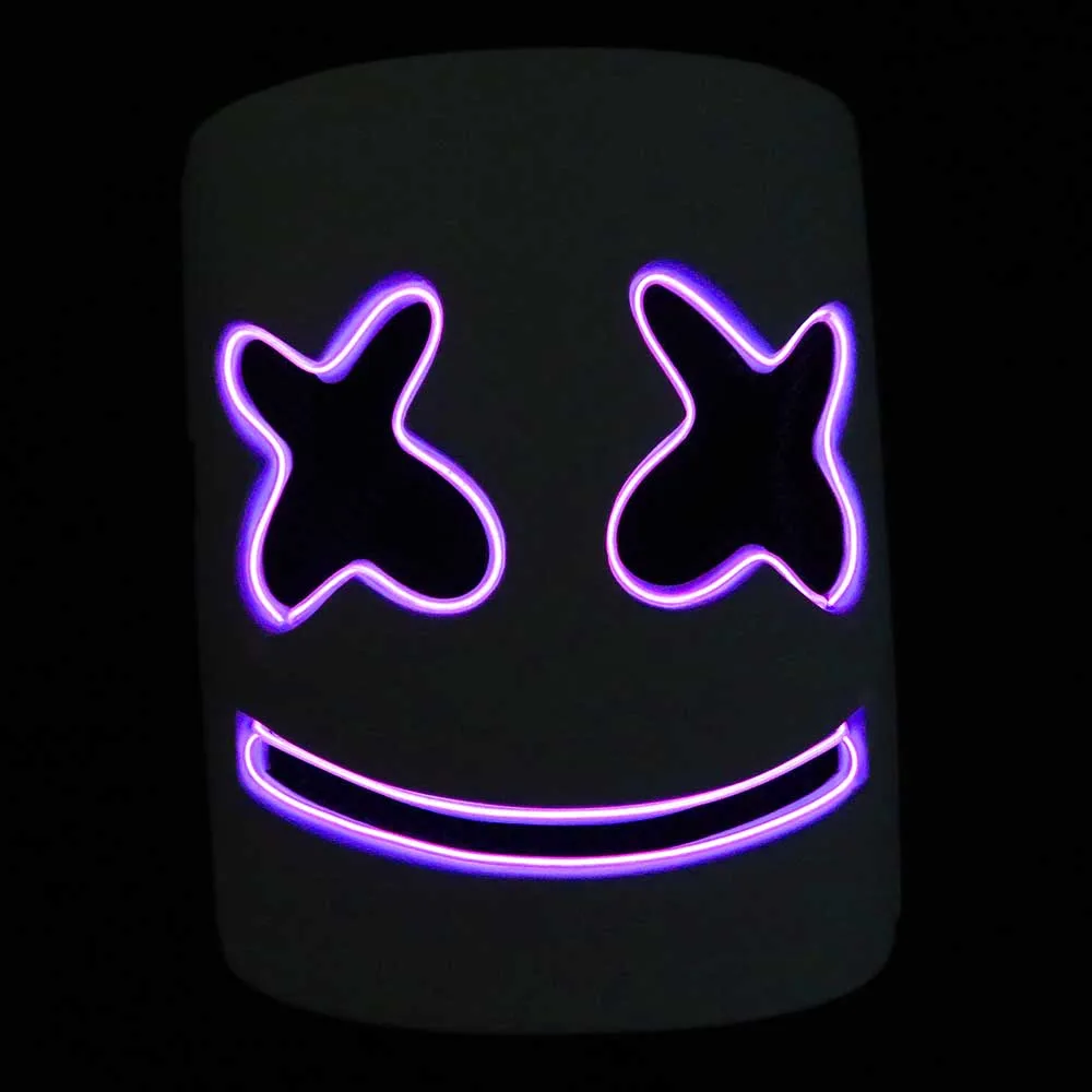 Marshmello dj mask Cosplay Prop DJ Halloween Party Latex Masks LED Party mask Bar DJ  Luminous Masks