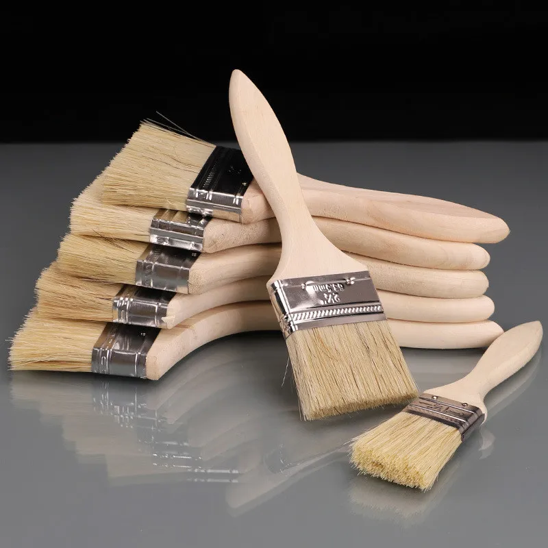 5PC pennello 1/2/4/6 pollici manico in legno pennello per barbecue per parete e mobili strumento di pittura pennelli per pittura Set pennelli per