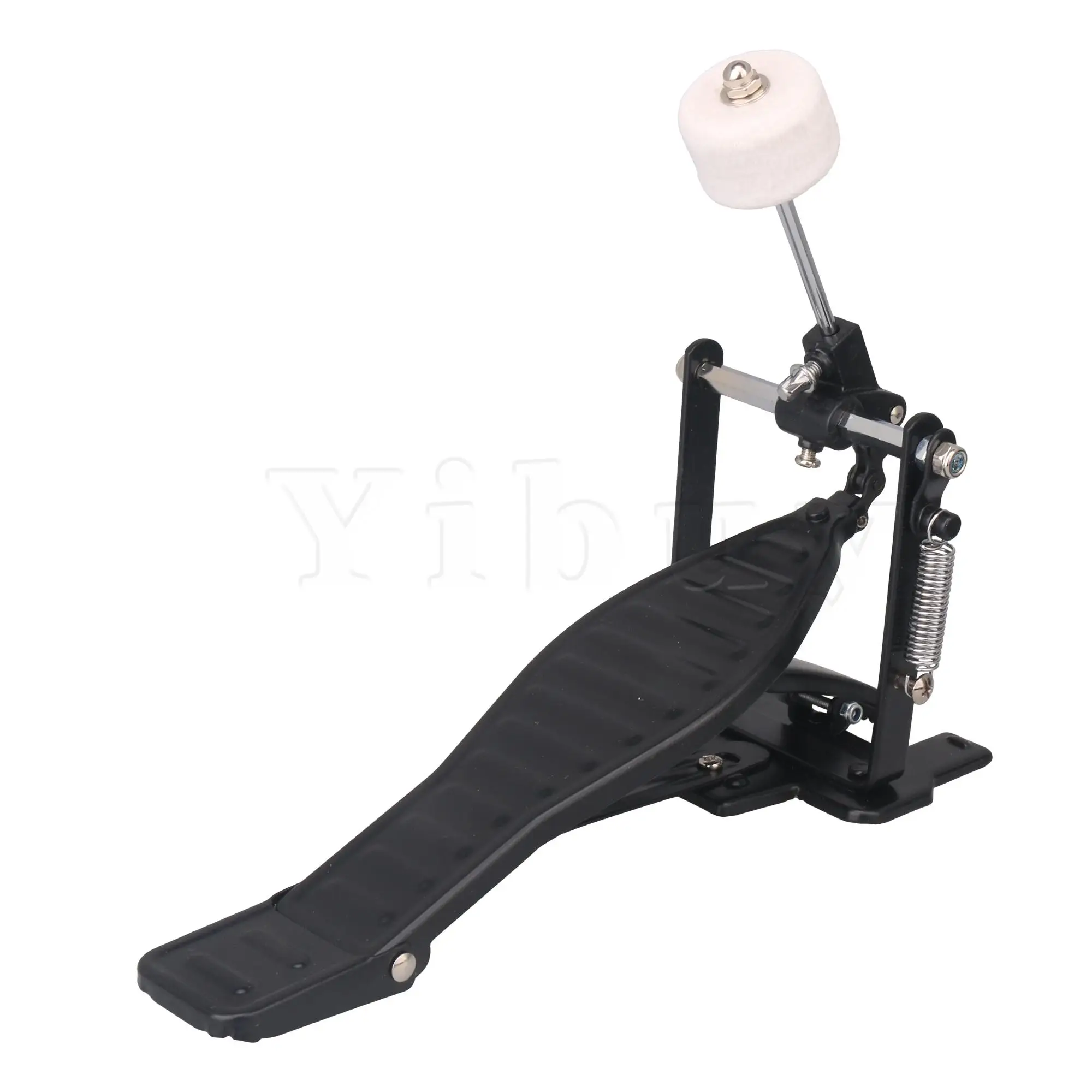 

Yibuy Black Aluminum Percussion Instrument Drum Pedal and Drumstick Set for Rack Drums